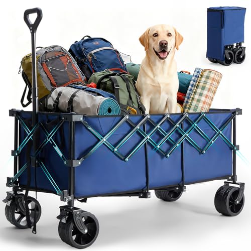 KFX-3003197 Extra-Long Heavy-Duty Foldable Trolley with 440 lb Capacity and All-Terrain Wheels