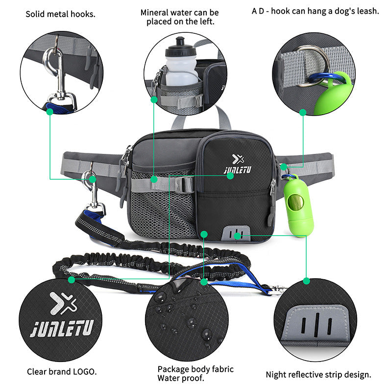 KFX-3003965 Reflective Nylon Dog Walking Rope with Handheld Grip - Multiple Colors Available