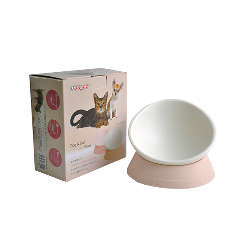 KFX-3004349 Tilted Cat and Dog Bowl with 360-Degree Free Tilt Design, Easy to Clean Resin Material
