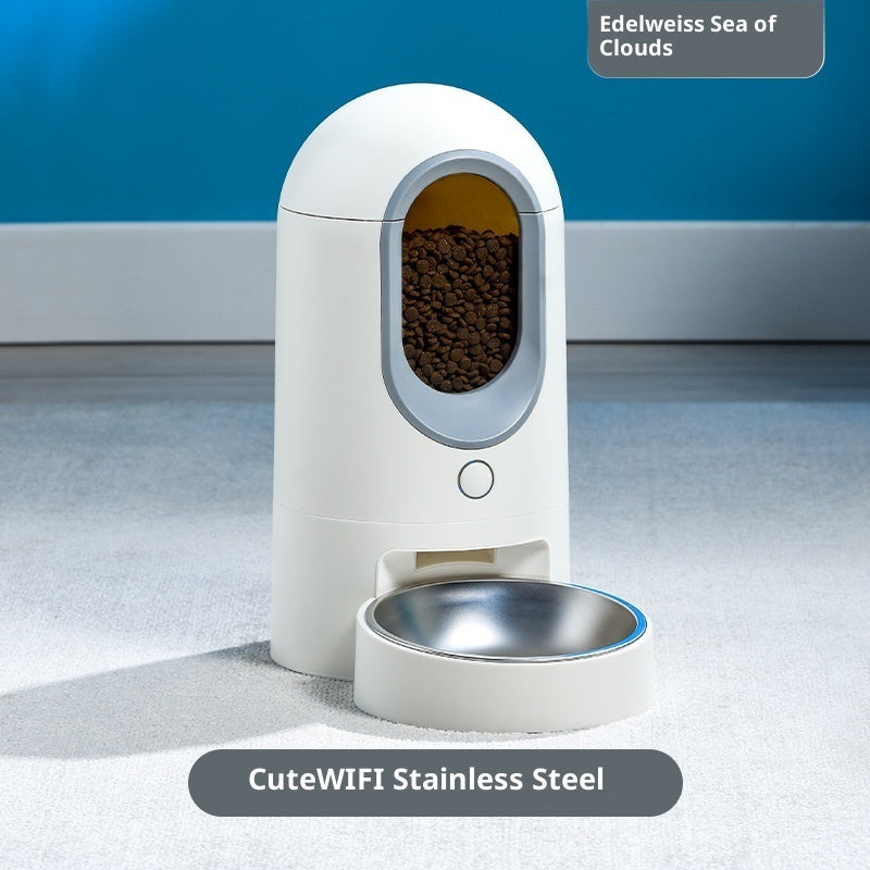 KFX-3007933 Smart Wifi Enabled Pet Feeder and Water Dispenser - 2.6L Stainless Steel and Ceramic Options