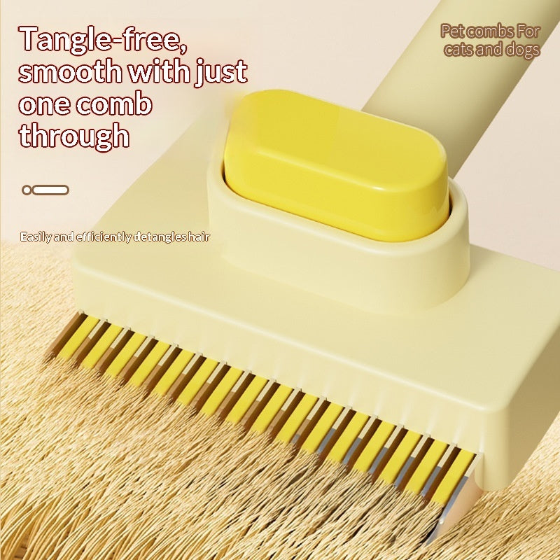 KFX-3015485 Pet Knot-Untangling Comb for Dogs and Cats - Durable ABS Plastic and Stainless Steel, Available in Green and Yellow