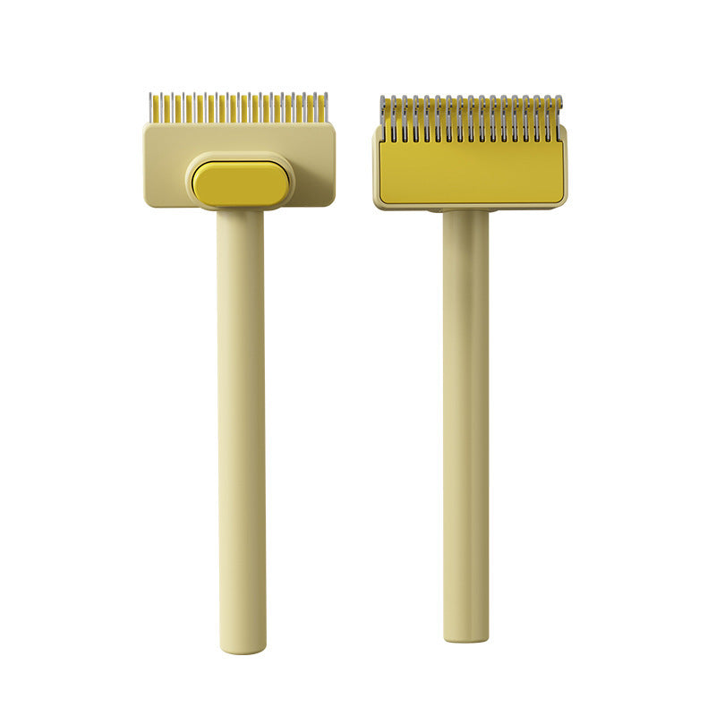 KFX-3015485 Pet Knot-Untangling Comb for Dogs and Cats - Durable ABS Plastic and Stainless Steel, Available in Green and Yellow