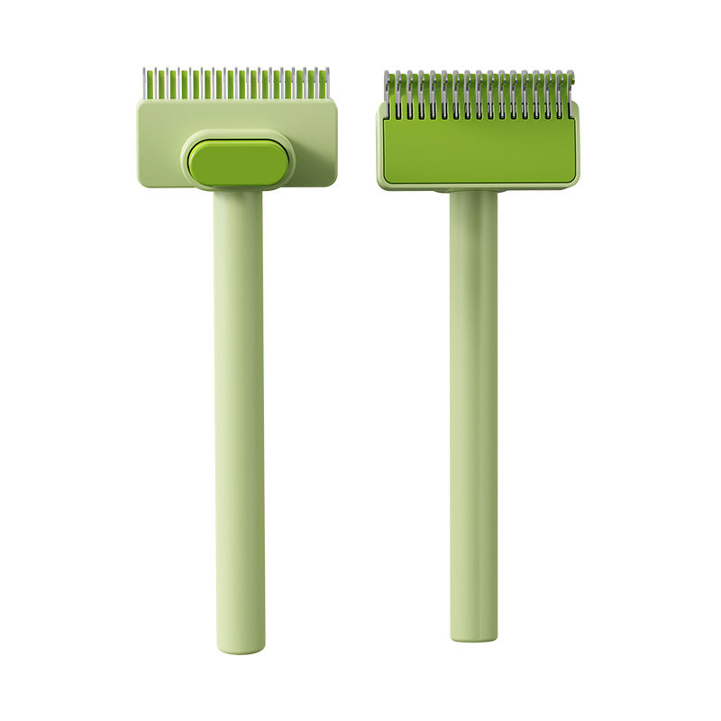 KFX-3015485 Pet Knot-Untangling Comb for Dogs and Cats - Durable ABS Plastic and Stainless Steel, Available in Green and Yellow