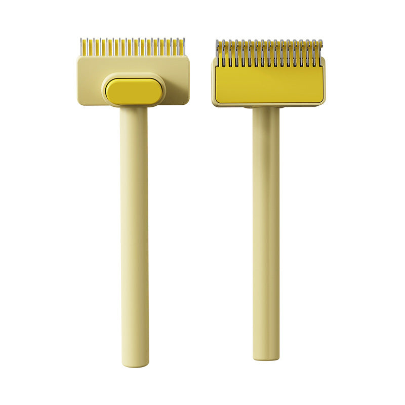 KFX-3015485 Pet Knot-Untangling Comb for Dogs and Cats - Durable ABS Plastic and Stainless Steel, Available in Green and Yellow
