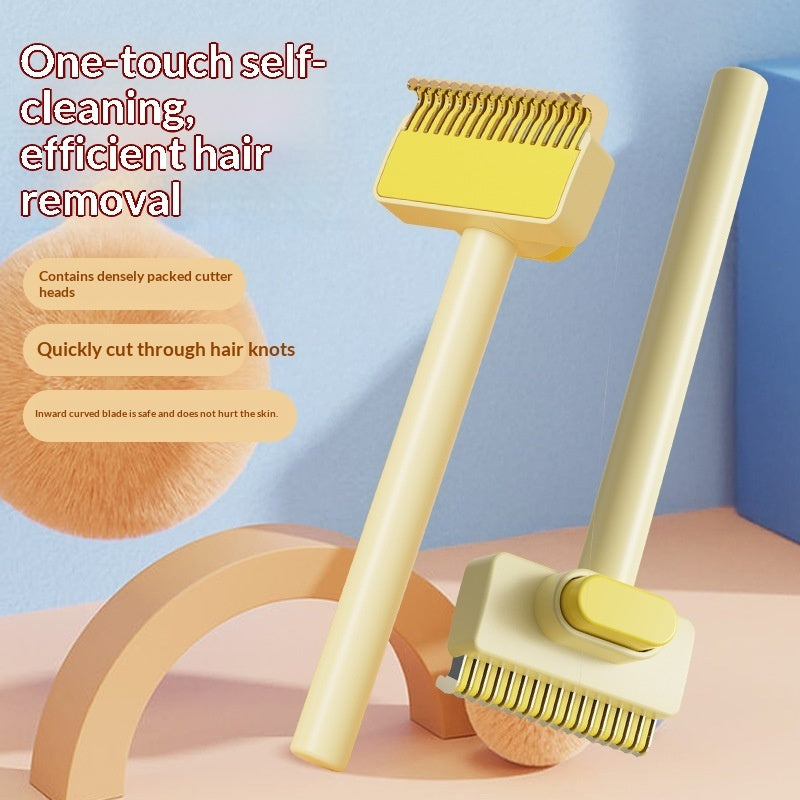 KFX-3015485 Pet Knot-Untangling Comb for Dogs and Cats - Durable ABS Plastic and Stainless Steel, Available in Green and Yellow