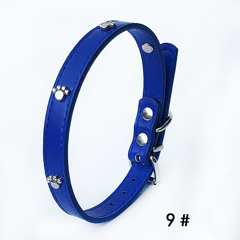 KFX-3017661 Pack of 10 Colorful 1.5in Adjustable PU Leather Dog Collars with Pendant Bells