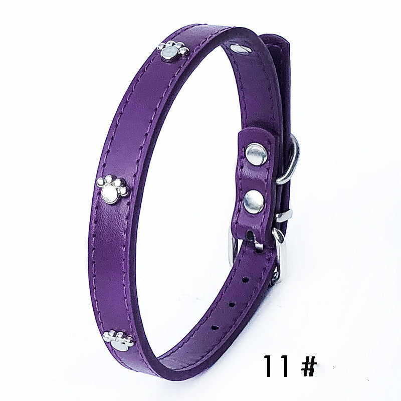 KFX-3017661 Pack of 10 Colorful 1.5in Adjustable PU Leather Dog Collars with Pendant Bells