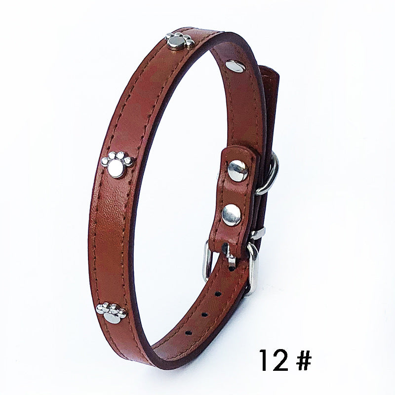 KFX-3017661 Pack of 10 Colorful 1.5in Adjustable PU Leather Dog Collars with Pendant Bells