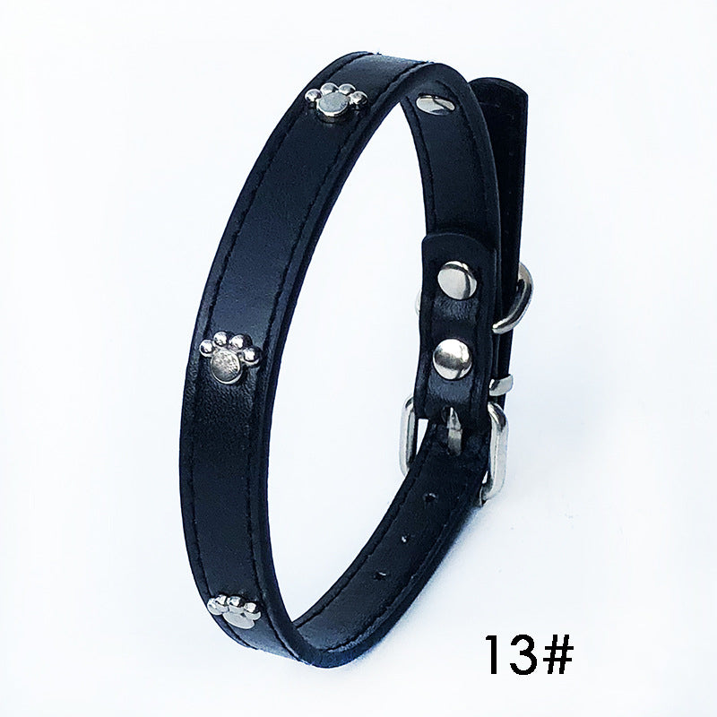 KFX-3017661 Pack of 10 Colorful 1.5in Adjustable PU Leather Dog Collars with Pendant Bells