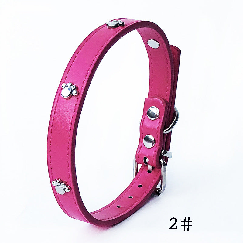 KFX-3017661 Pack of 10 Colorful 1.5in Adjustable PU Leather Dog Collars with Pendant Bells