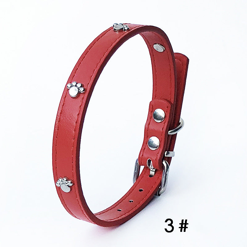 KFX-3017661 Pack of 10 Colorful 1.5in Adjustable PU Leather Dog Collars with Pendant Bells