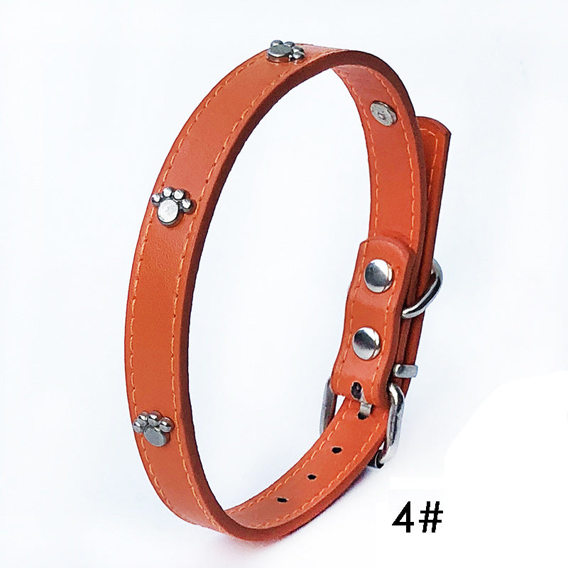 KFX-3017661 Pack of 10 Colorful 1.5in Adjustable PU Leather Dog Collars with Pendant Bells