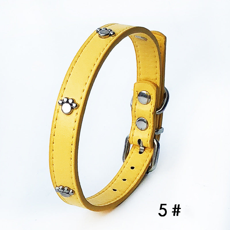 KFX-3017661 Pack of 10 Colorful 1.5in Adjustable PU Leather Dog Collars with Pendant Bells