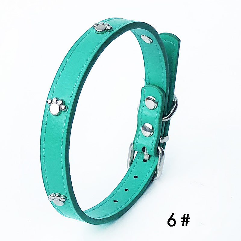 KFX-3017661 Pack of 10 Colorful 1.5in Adjustable PU Leather Dog Collars with Pendant Bells