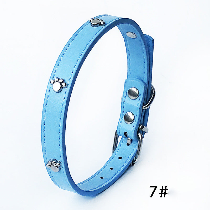 KFX-3017661 Pack of 10 Colorful 1.5in Adjustable PU Leather Dog Collars with Pendant Bells