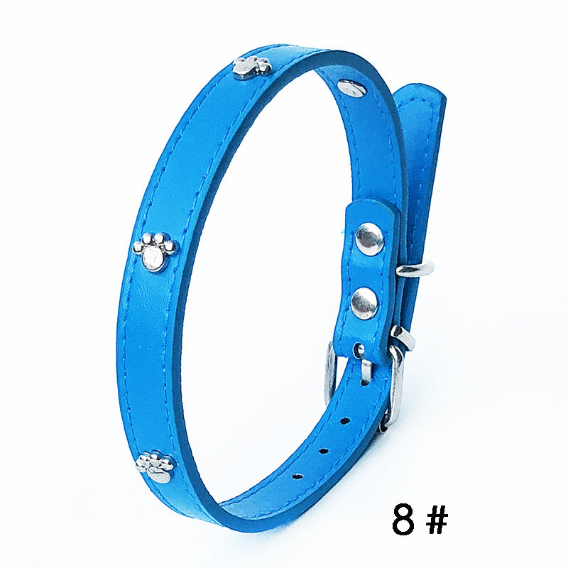 KFX-3017661 Pack of 10 Colorful 1.5in Adjustable PU Leather Dog Collars with Pendant Bells