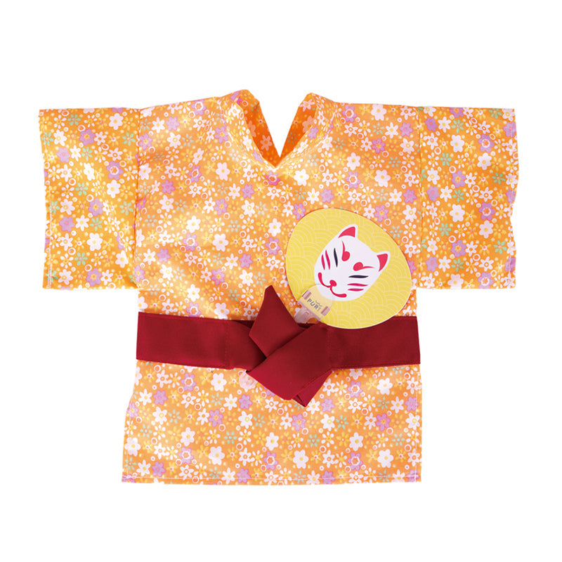 KFX-3018045 Cyan Orange Yukata Kimono for Pets - Comfortable Spring & Summer Wear
