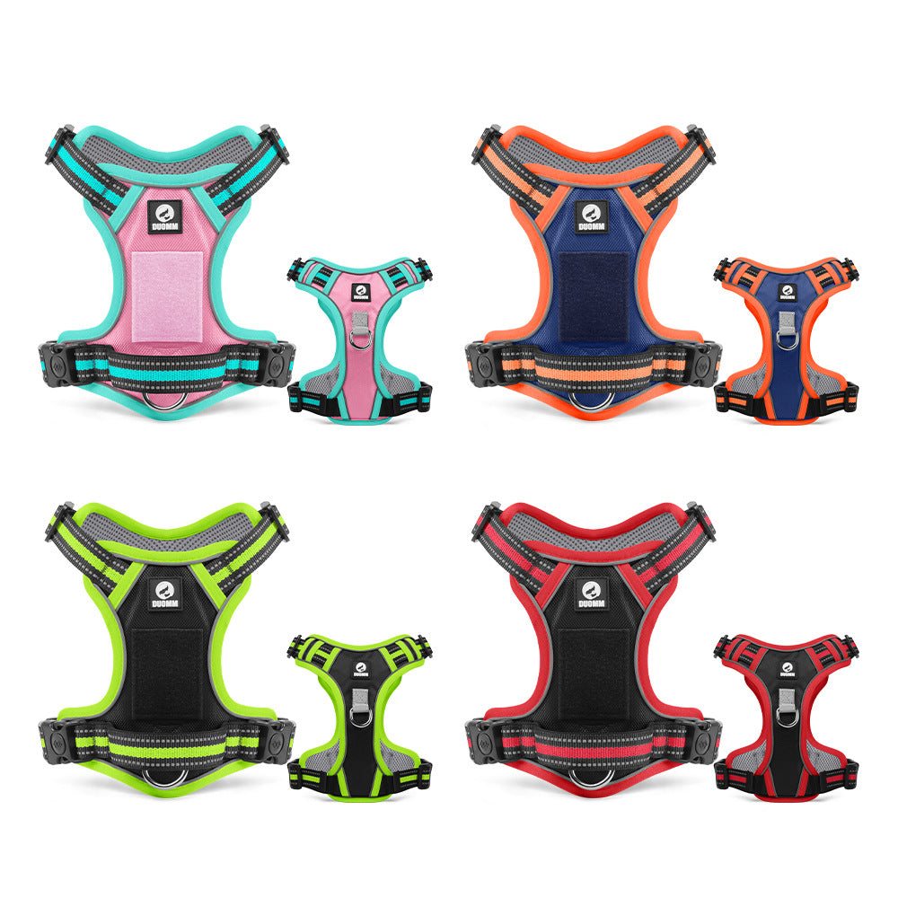 KFX-3018941 Reflective Anti-Breaking Loose Big Dog Chest Strap with Airtag Protective Shell - Available in Multiple Colors