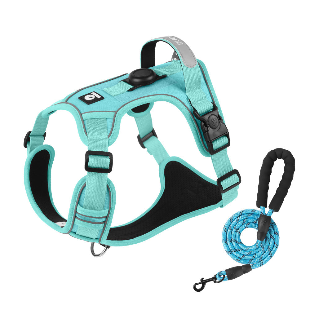 KFX-3018941 Reflective Anti-Breaking Loose Big Dog Chest Strap with Airtag Protective Shell - Available in Multiple Colors