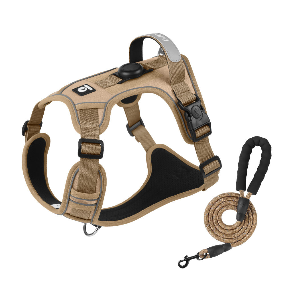 KFX-3018941 Reflective Anti-Breaking Loose Big Dog Chest Strap with Airtag Protective Shell - Available in Multiple Colors