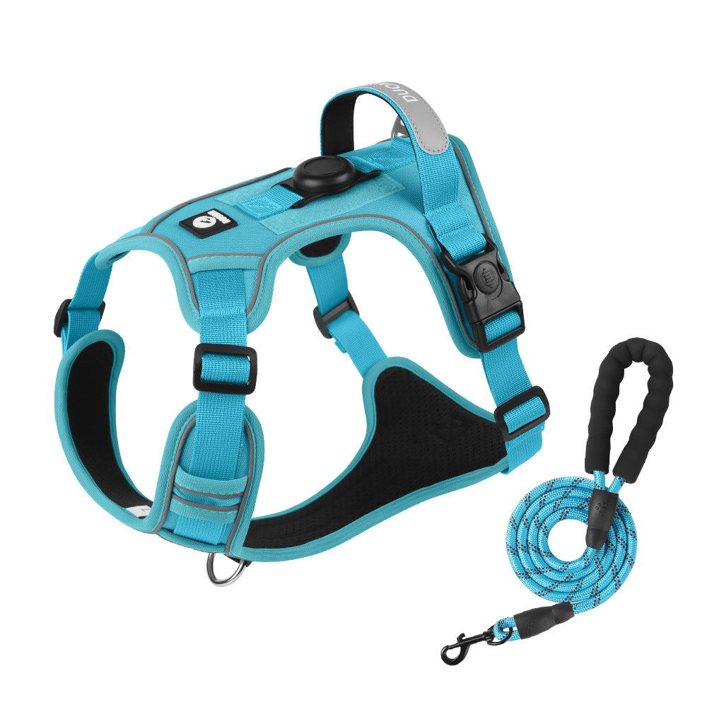 KFX-3018941 Reflective Anti-Breaking Loose Big Dog Chest Strap with Airtag Protective Shell - Available in Multiple Colors