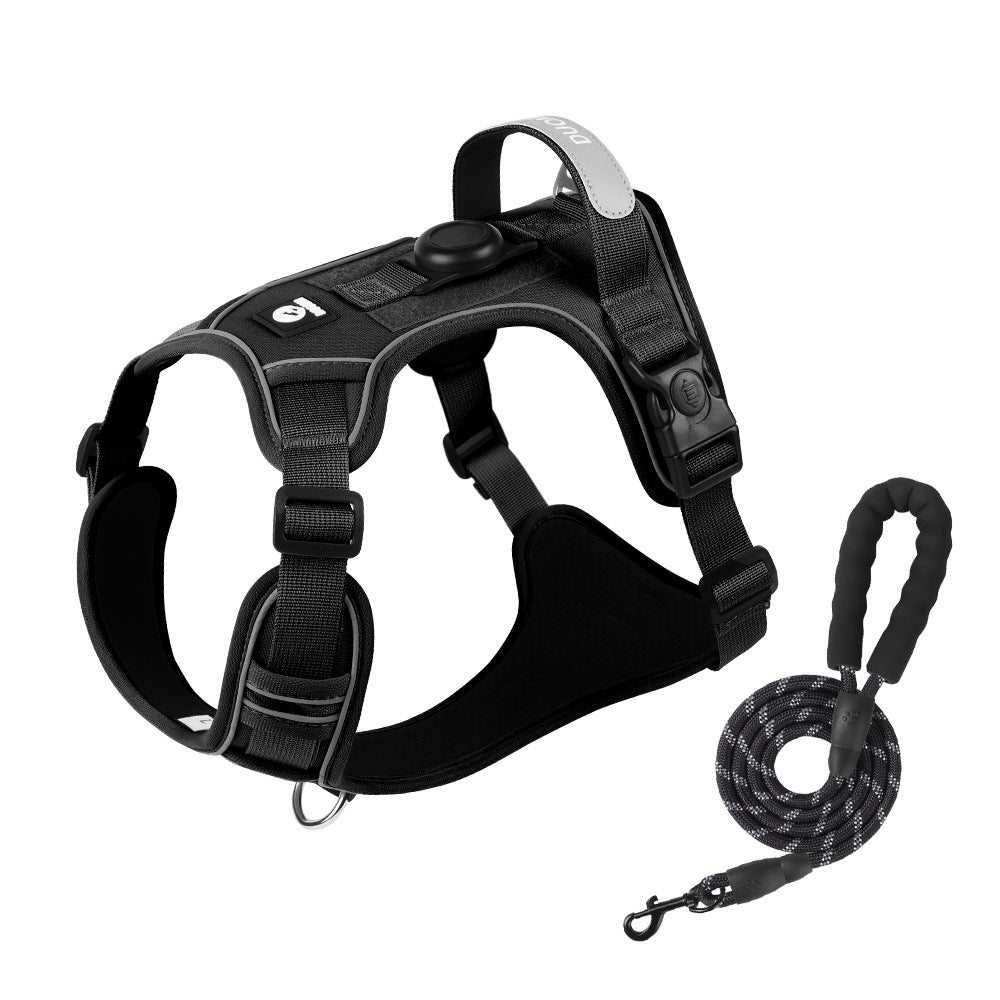 KFX-3018941 Reflective Anti-Breaking Loose Big Dog Chest Strap with Airtag Protective Shell - Available in Multiple Colors