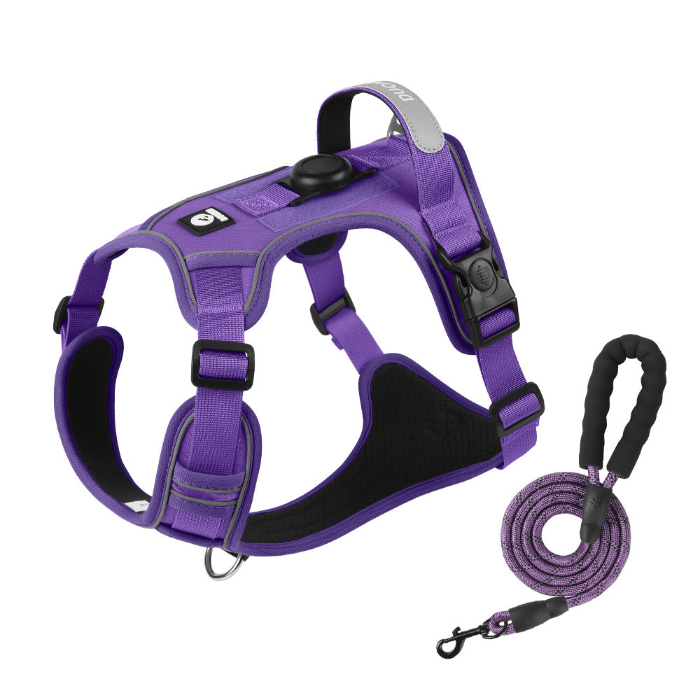 KFX-3018941 Reflective Anti-Breaking Loose Big Dog Chest Strap with Airtag Protective Shell - Available in Multiple Colors