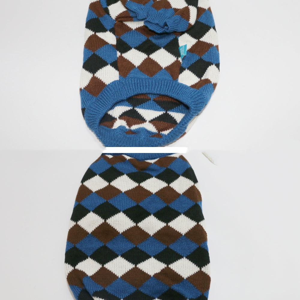 KFX-3020221 Cozy Blue Coffee Rhombus Pattern Sweater for Pets - Multiple Sizes Available