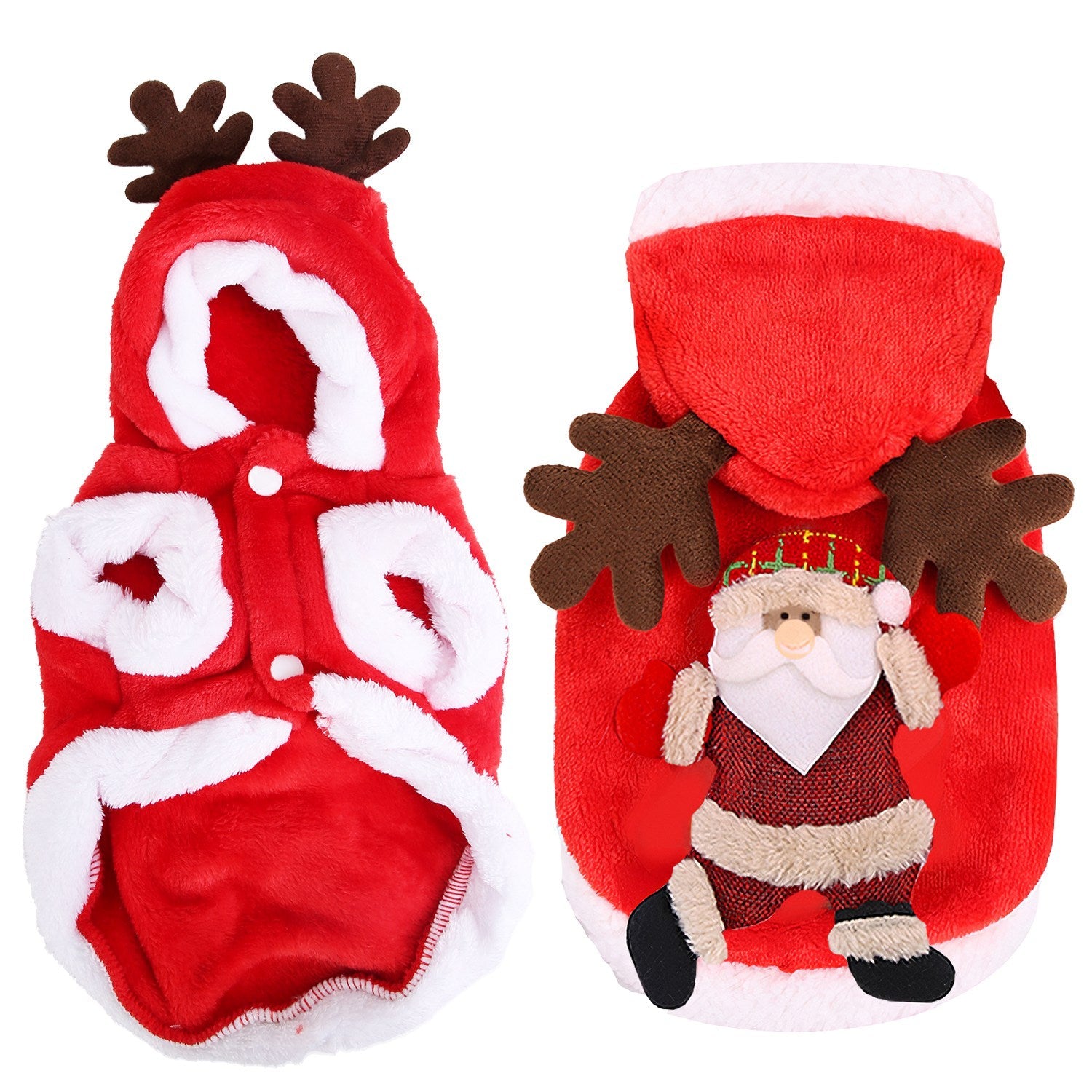 KFX-3020733 Santa Claus Reindeer Antlers Costume for Dogs and Cats - Winter Holiday Outfit Available in Multiple Sizes
