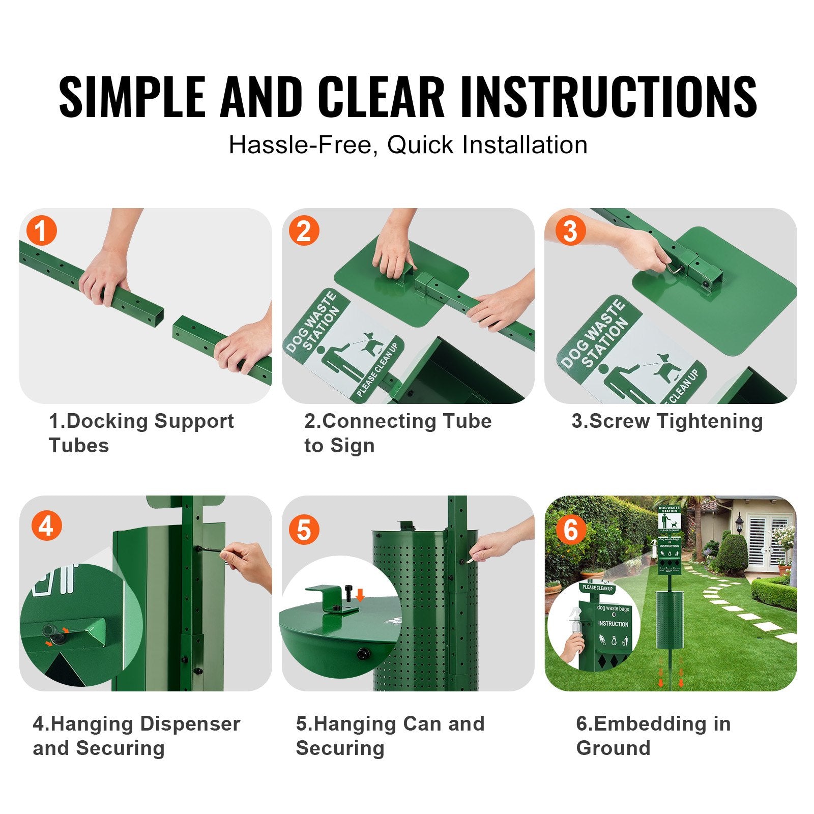 KFX-3021117 Dog Waste Station with 600 Bags, 11.5-Gallon Trash Can, and Easy Access Dispenser