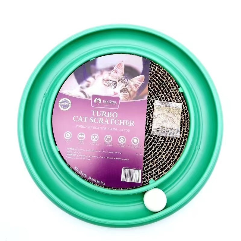 KFX-3022909 Interactive Cat Scratching Board with Ball Track for Indoor Cats - Engaging Toy for Kittens and Adult Cats