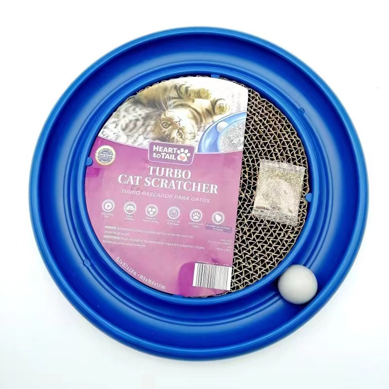 KFX-3022909 Interactive Cat Scratching Board with Ball Track for Indoor Cats - Engaging Toy for Kittens and Adult Cats