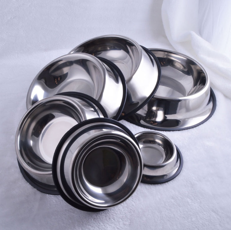 KFX-3025597 Stainless Steel Non-Slip Pet Food and Water Bowl - Multiple Sizes Available