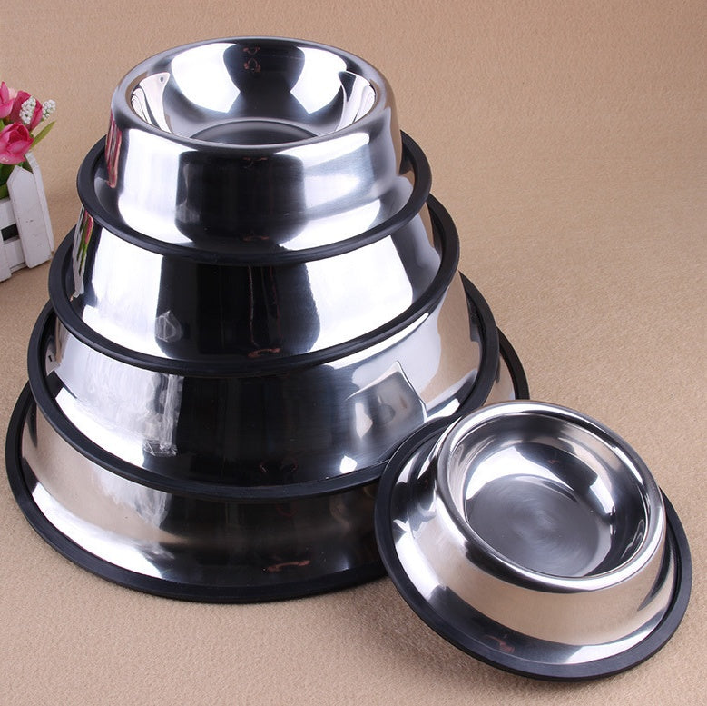 KFX-3025597 Stainless Steel Non-Slip Pet Food and Water Bowl - Multiple Sizes Available