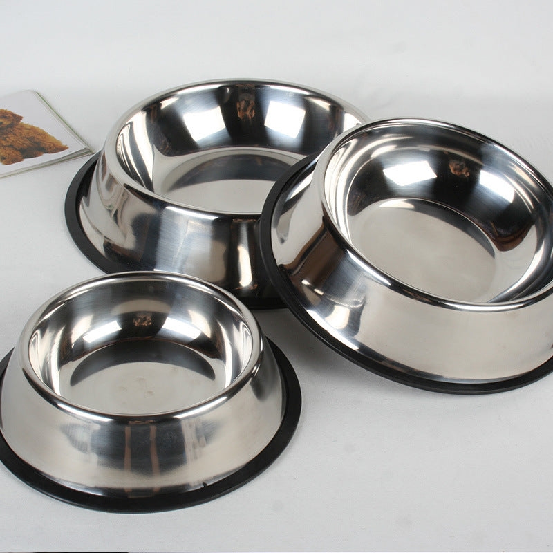 KFX-3025597 Stainless Steel Non-Slip Pet Food and Water Bowl - Multiple Sizes Available