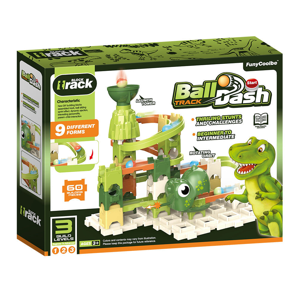 KFX-3026237 Dinosaur Catapult Marble Race Track Toy Set for Kids Ages 4-6, Various Pieces Available
