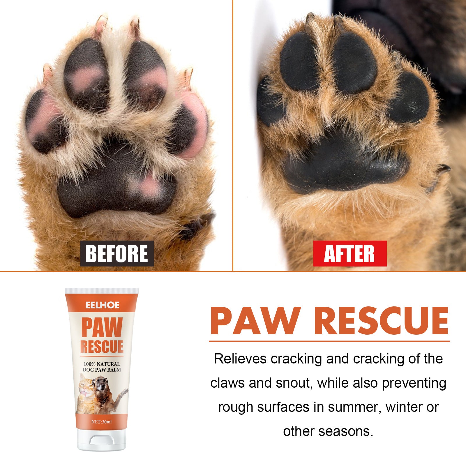 KFX-3027261 Pet Paw Care Cream, 30ml Claw Protection for Cats and Dogs