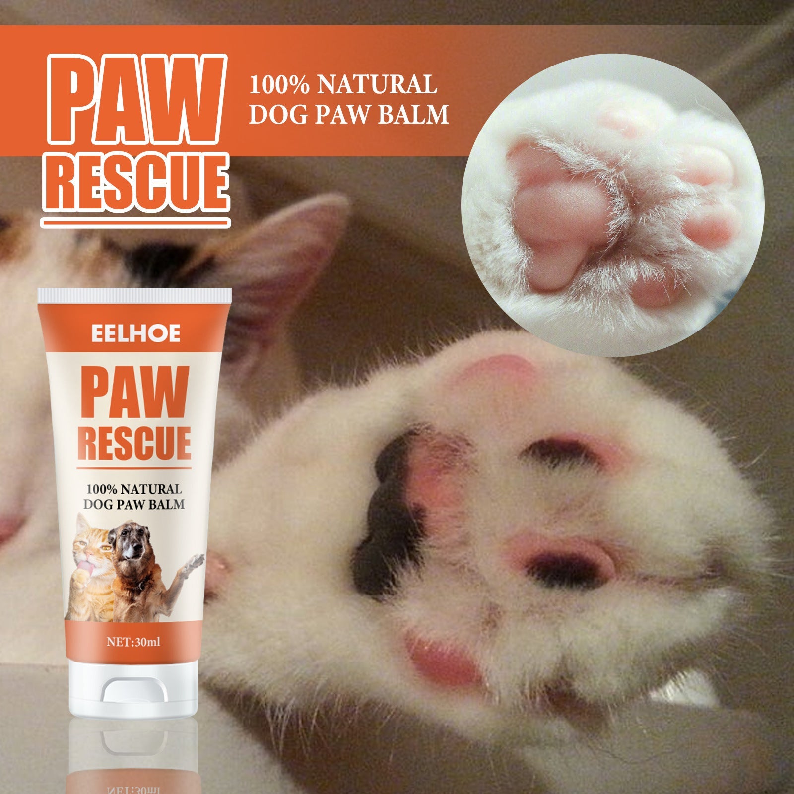 KFX-3027261 Pet Paw Care Cream, 30ml Claw Protection for Cats and Dogs