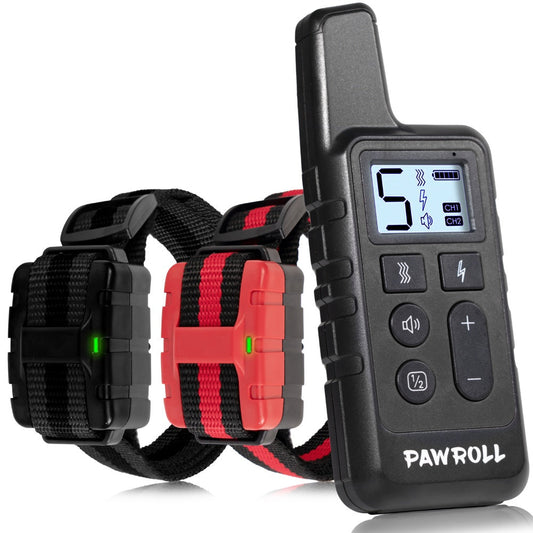KFX-3027389 Dual Dog Training Collar Set - Adjustable Red and Black Design for Effective Training