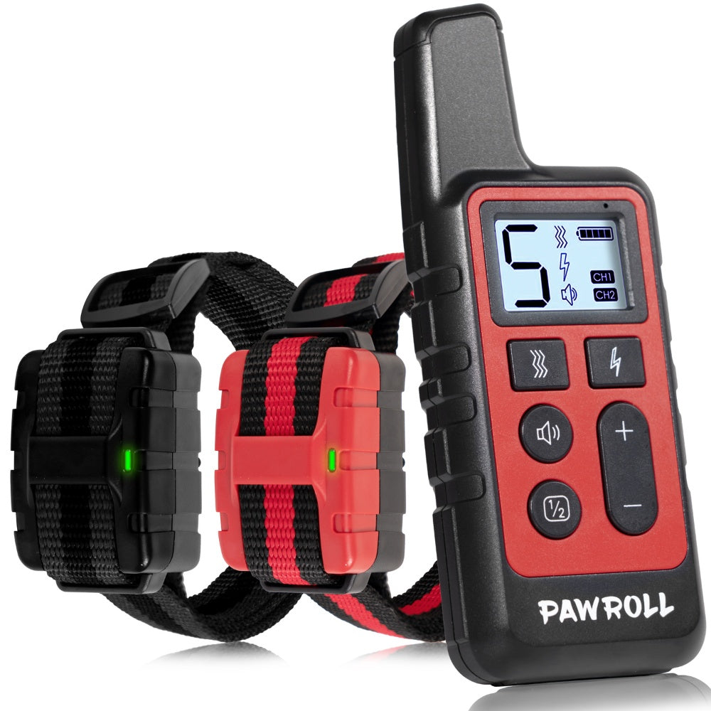 KFX-3027389 Dual Dog Training Collar Set - Adjustable Red and Black Design for Effective Training