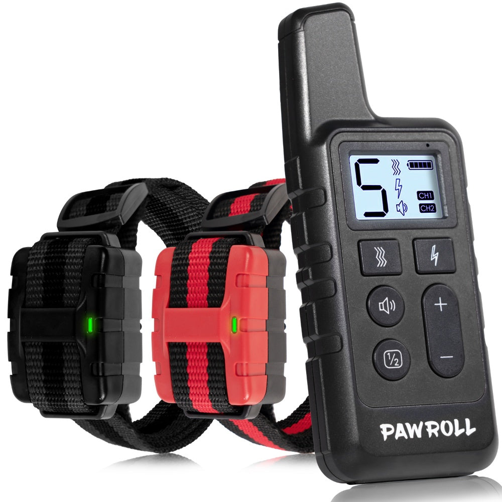 KFX-3027389 Dual Dog Training Collar Set - Adjustable Red and Black Design for Effective Training