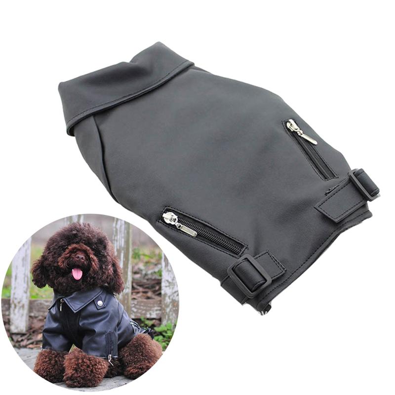 KFX-3030845 Cool PU Leather Dog Jacket for Autumn and Winter with Eagle Embroidery in Various Sizes and Colors