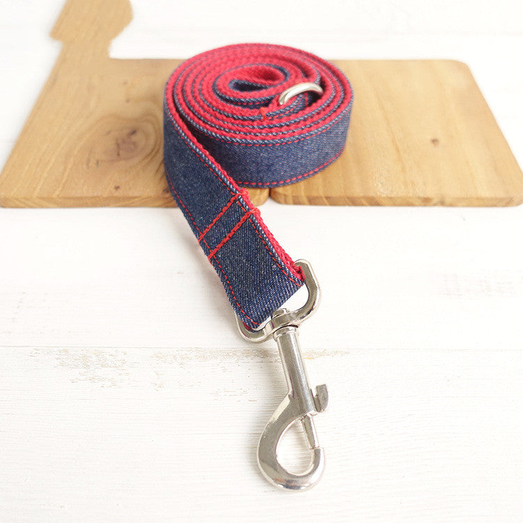 KFX-3030973 Denim Blue Polyester Dog Leash with Adjustable Sizing Options