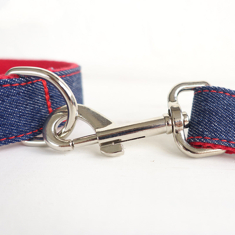KFX-3030973 Denim Blue Polyester Dog Leash with Adjustable Sizing Options