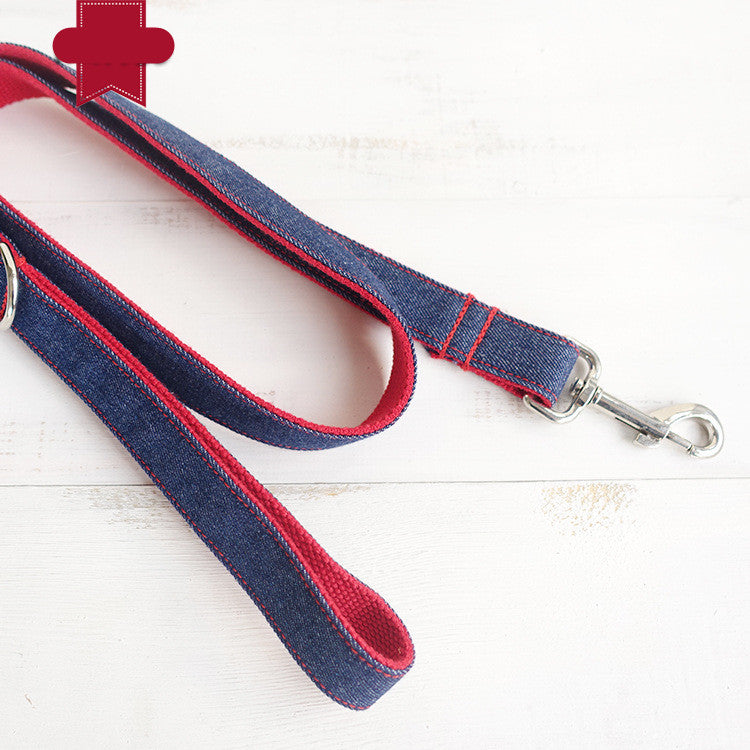 KFX-3030973 Denim Blue Polyester Dog Leash with Adjustable Sizing Options