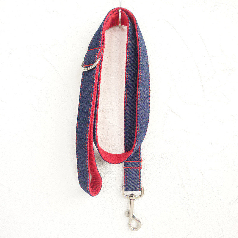 KFX-3030973 Denim Blue Polyester Dog Leash with Adjustable Sizing Options