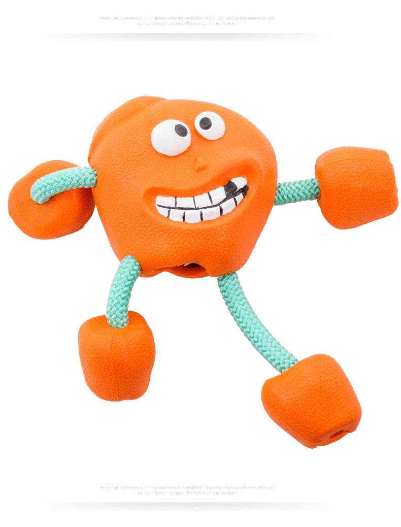 KFX-3031997 Milk-Flavored Rubber Dog Toy with Cotton Rope - Multiple Styles Available