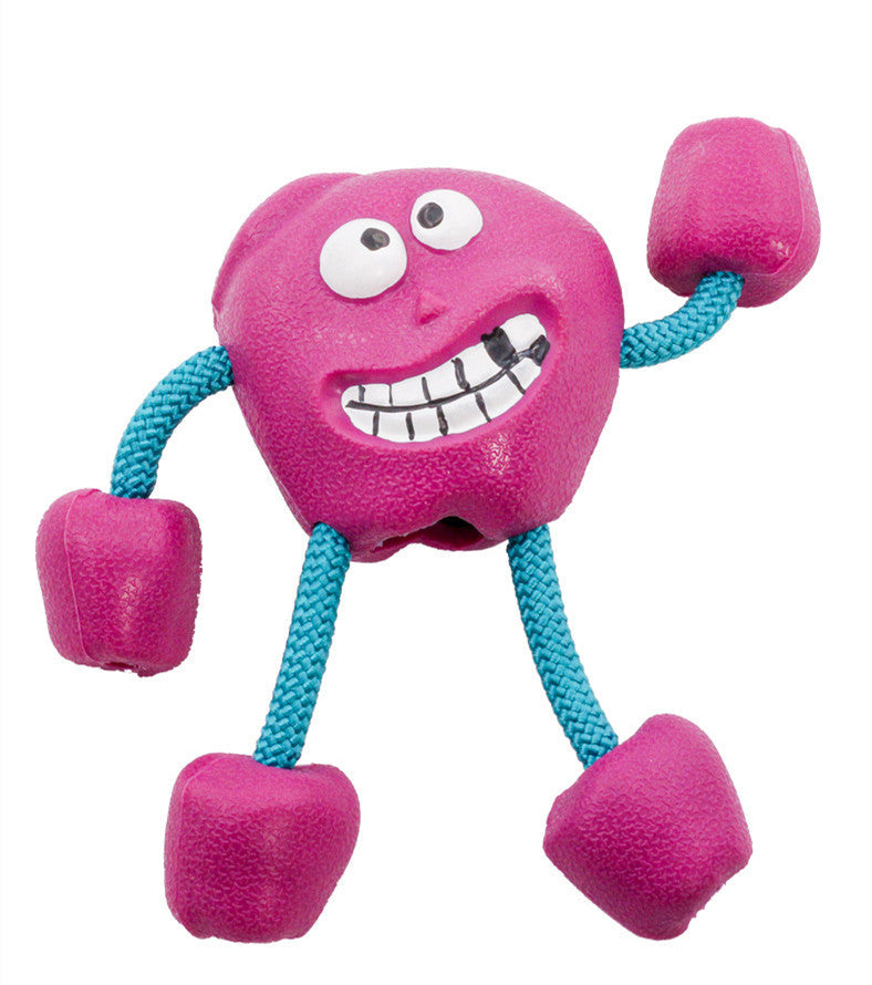 KFX-3031997 Milk-Flavored Rubber Dog Toy with Cotton Rope - Multiple Styles Available