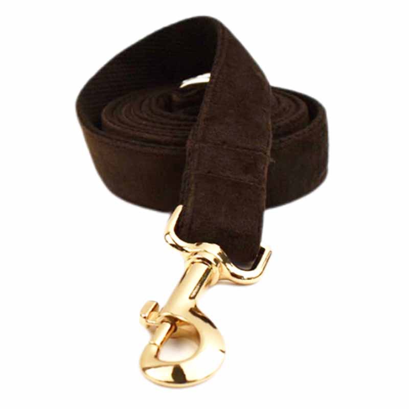 KFX-3032637 Velvet Fabric Dog Collar with Leash, Bow, Flower, Vest, and Poop Bag