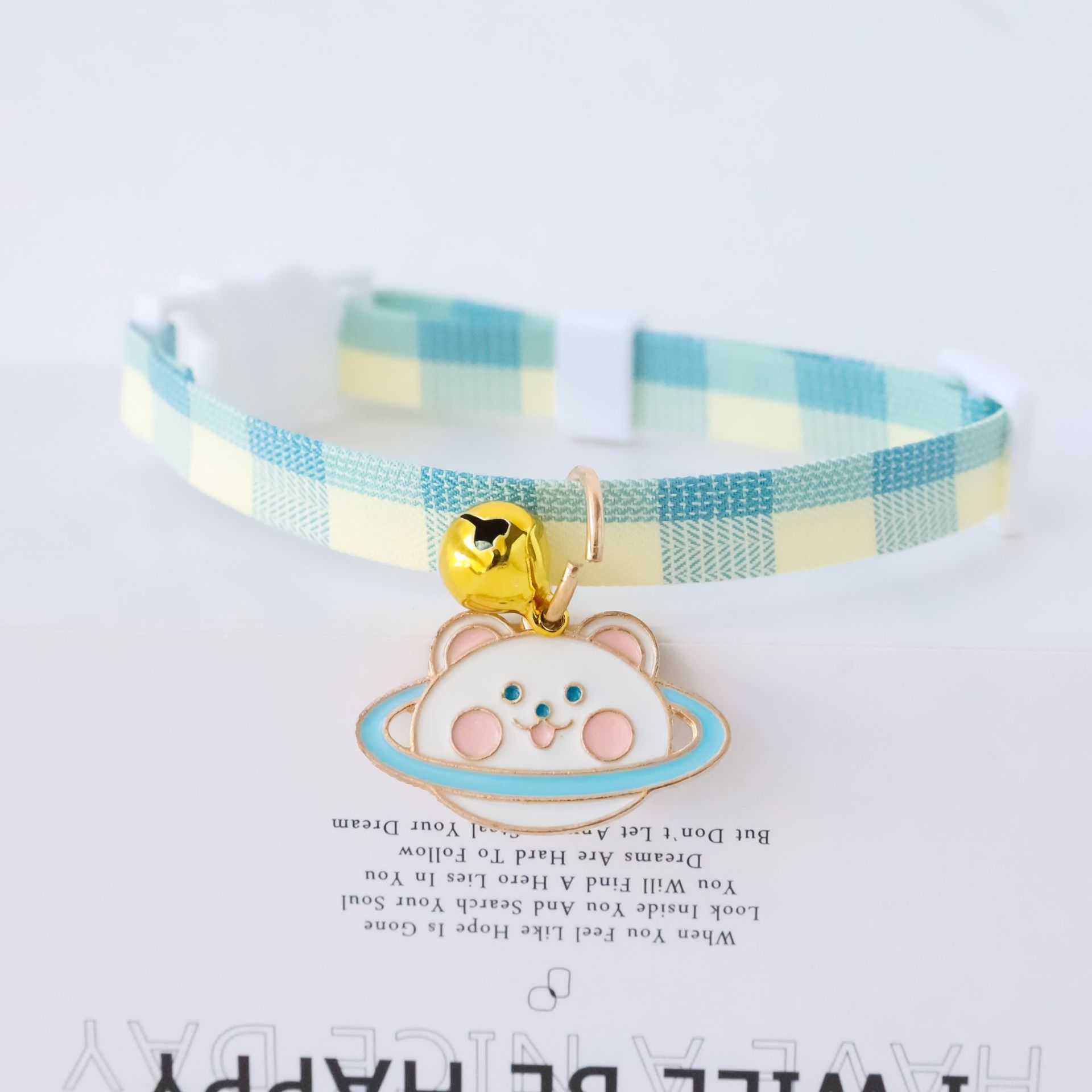 KFX-3033149 Fashionable Safety Pet Collar with Bell for Dogs and Cats - Adjustable Polyester Design